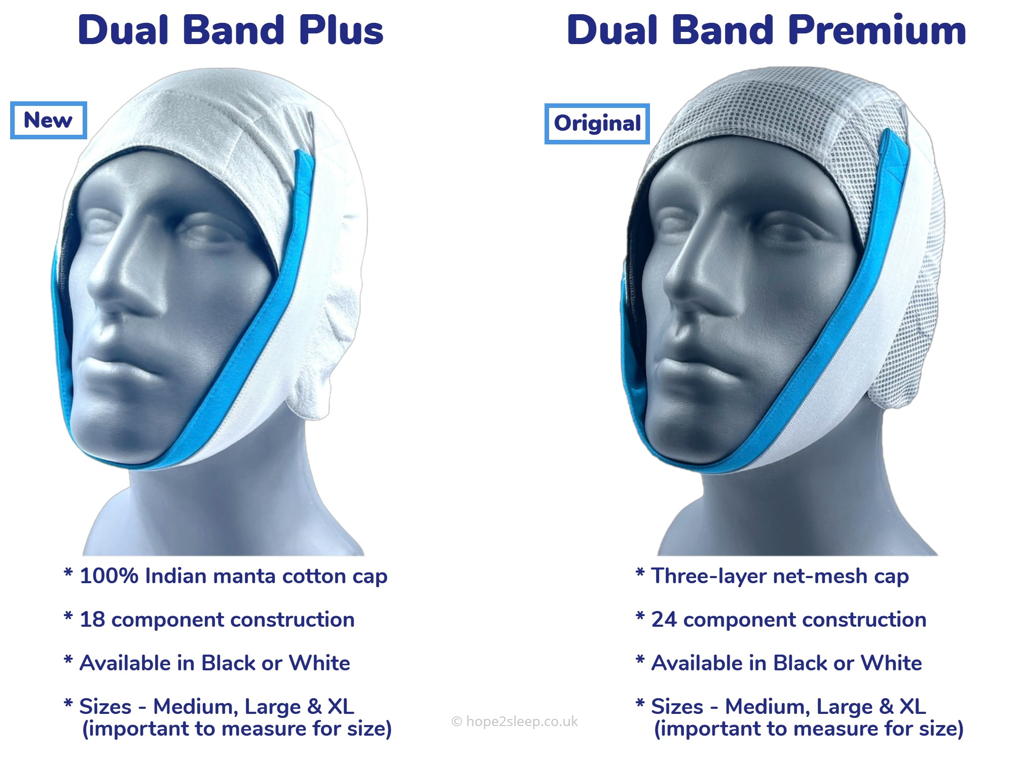 Dual Band Vertical Lift Anti Snore and CPAP Chinstrap Hope2Sleep Charity